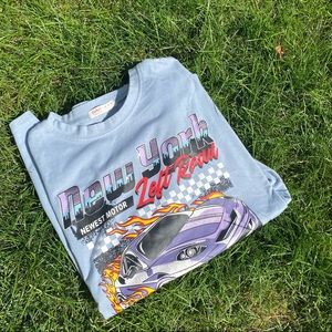 Graphic Tee baby blue from SHEIN/Romwe, used, Size S/M